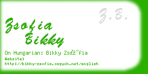 zsofia bikky business card